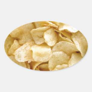 Kartoffelchips Junk Food-Geschenke Ovaler Aufkleber