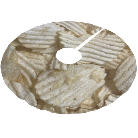 Kartoffelchips Polyester Weihnachtsbaumdecke (Schrägansicht)