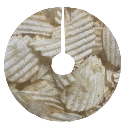Kartoffelchips Polyester Weihnachtsbaumdecke (Vorderseite)