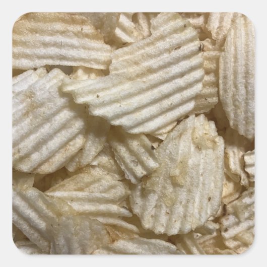 Kartoffelchips Quadratischer Aufkleber (Vorderseite)