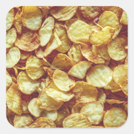 Kartoffelchips Quadratischer Aufkleber