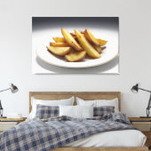 Kartoffelkeile auf einer Platte Leinwanddruck (Insitu (Schlafzimmer))