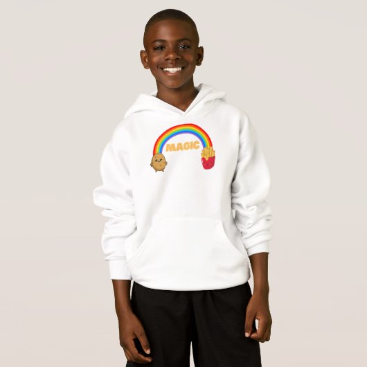 Kartoffeln, die sich mit einem Regenbogen auf Chip Hoodie (Vorne ganz)