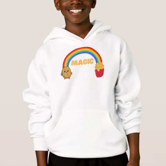 Kartoffeln, die sich mit einem Regenbogen auf Chip Hoodie (Vorderseite)