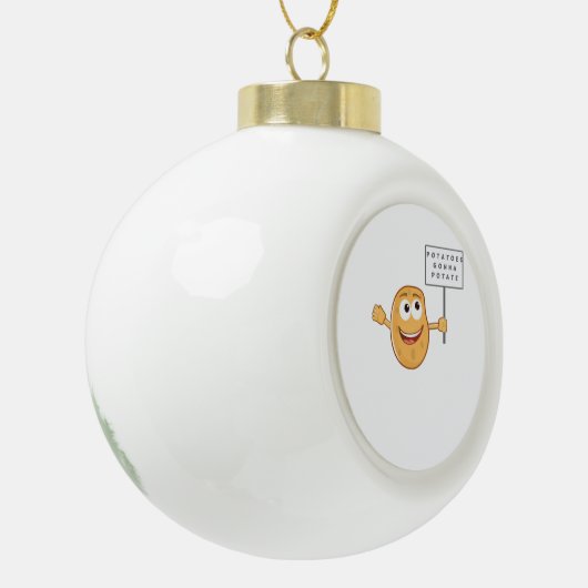 Kartoffeln Gonna Potat (Gemüsepotato Pun) Klasse Keramik Kugel-Ornament (Links)