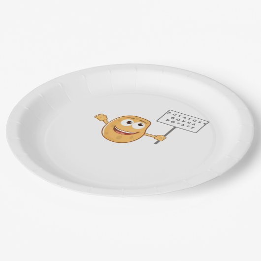 Kartoffeln Gonna Potat (Gemüsepotato Pun) Klasse Pappteller (Schrägansicht)