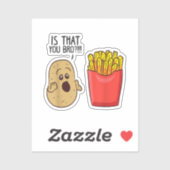 Kartoffeln Pommes frites ist, dass man sonnige Kar Aufkleber (Blatt)