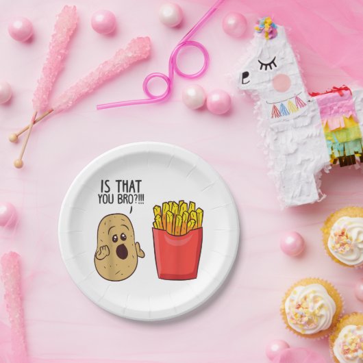 Kartoffeln Pommes frites ist, dass man sonnige Kar Pappteller (Party)