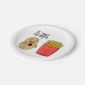 Kartoffeln Pommes frites ist, dass man sonnige Kar Pappteller (Schrägansicht)