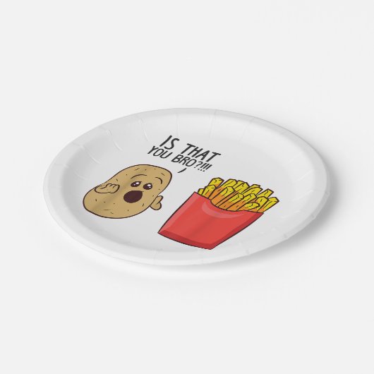 Kartoffeln Pommes frites ist, dass man sonnige Kar Pappteller (Schrägansicht)