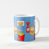 Kartoffeln, Pommes frites, Ketchup Karierte Tasse (VorderseiteRechts)