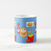 Kartoffeln, Pommes frites, Ketchup Karierte Tasse (Mittel)