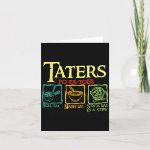 Kartoffeln -ta-toes Tato Koche Sie Zerdrücke Sie S Karte