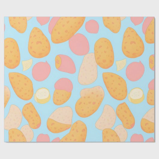 Kartoffelpastel Personalisiertes Muster Geschenkpapier (Flach)