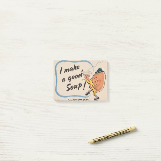 Kartoffelpete macht eine gute Suppe Post-it Klebezettel (Auf Schreibtisch)