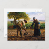Kartoffelpflanzer von Jean-François Millet (1861) Postkarte (Vorne/Hinten)