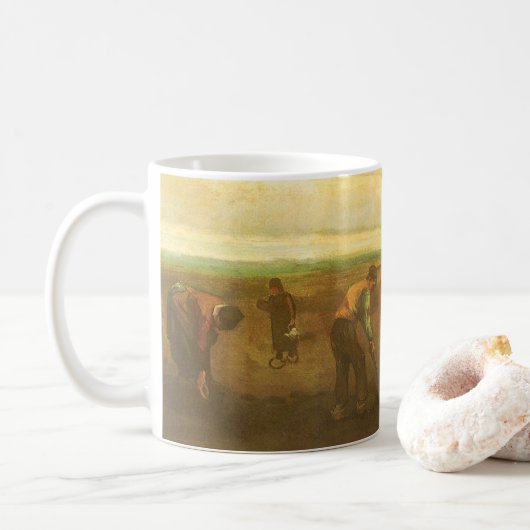 Kartoffelpflanzung von Vincent van Gogh, Vintag Ar Kaffeetasse (Mit Donut)