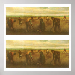Kartoffelpflanzung von Vincent van Gogh, Vintage-K Poster