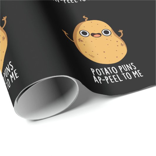 Kartoffelpuns A-Schale zu mir Funny Potato Pun Dar Geschenkpapier (Rolleneckpunkt)