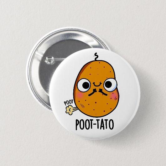 Kartoffelpüree Funny Farting Potato Pun Button (Vorne & Hinten)