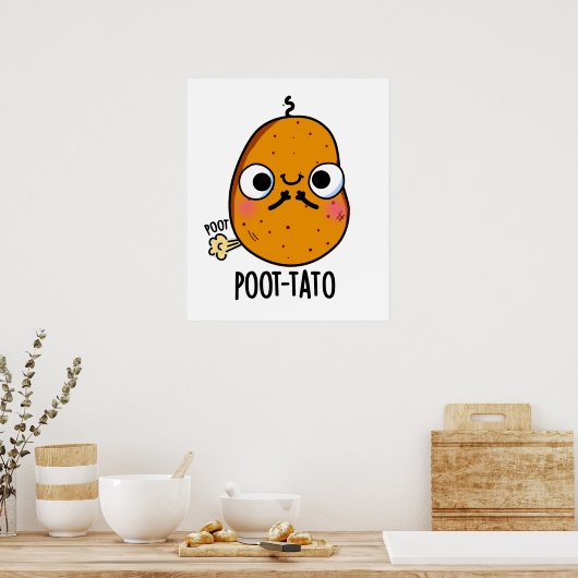 Kartoffelpüree Funny Farting Potato Pun Poster (Küche)