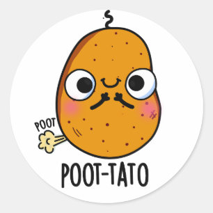 Kartoffelpüree Funny Farting Potato Pun Runder Aufkleber