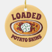 Kartoffelpüree Snack Food Appetizer Bacon Keramik Ornament (Hinten)