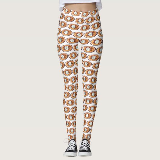 Kartoffelpüree Snack Food Appetizer Bacon Leggings (Vorderseite)