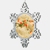 Kartoffelpürees Schneeflocken Zinn-Ornament (Rechts)