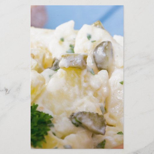Kartoffelsalat mit Wurst und Senf Briefpapier (Vorderseite)