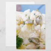 Kartoffelsalat mit Wurst und Senf Briefpapier (Vorne/Hinten)