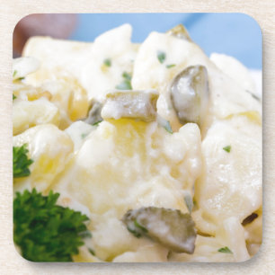 Kartoffelsalat mit Wurst und Senf Getränkeuntersetzer