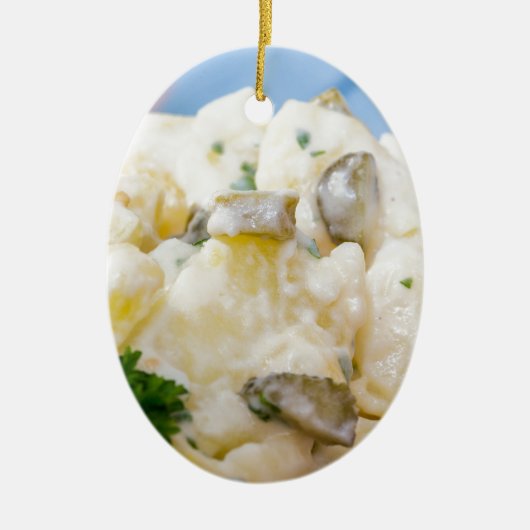 Kartoffelsalat mit Wurst und Senf Keramikornament (Vorne)