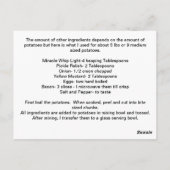 Kartoffelsalat Postkarte (Rückseite)