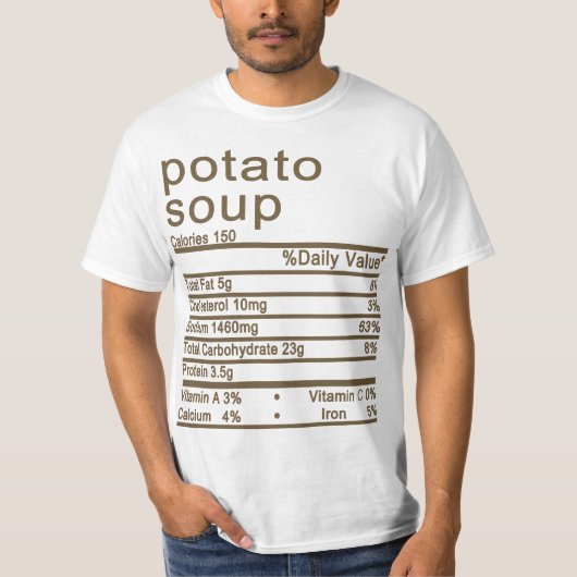Kartoffelsuppe Nährwertkennzeichnung Fakten T-Shirt (Vorderseite)