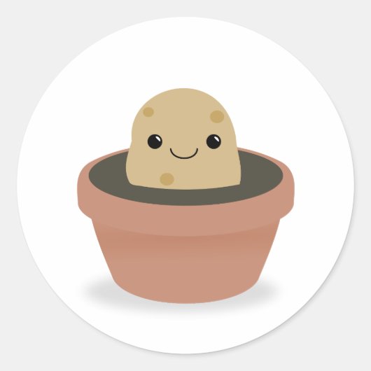 Kartoffelzeichen Runder Aufkleber (Vorderseite)