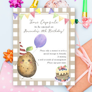 Kartoffelzeit Kapsel 1. Geburtstag geschlechtsneut Poster