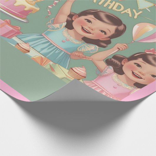 Kartographie-Vintage Geburtstagsparty Geschenkpapier (Ecke)