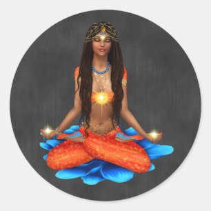 Karton-Aufkleber mit Mystic Healer Runder Aufkleber