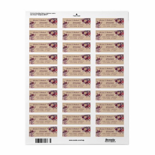 Karton Boho Aquarell romantisches Blumenstrauß (Vorne)