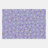 Karton-Crayon-Muster Helllila Geschenkpapier Set (Vorderseite)