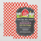 Karton Farm Geburtstag Einladung Barnyard Party (Vorne/Hinten)