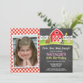 Karton Farm Geburtstag Einladung Barnyard Party (Stehend Vorderseite)