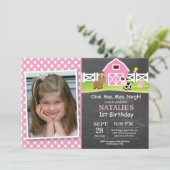 Karton Farm Geburtstag Einladung Barnyard Party (Stehend Vorderseite)