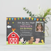 Karton Farm Geburtstag Einladung Barnyard Party (Stehend Vorderseite)