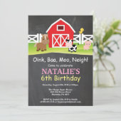 Karton Farm Geburtstag Einladung Barnyard Party (Stehend Vorderseite)