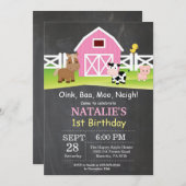 Karton Farm Geburtstag Einladung Barnyard Party (Vorne/Hinten)