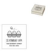Karton "frische landwirtschaftliche Eier" Adresse Gummistempel (Stempel)