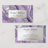 Karton für Lavendel und Silbermarmor-Glitzer Visitenkarte (Vorne/Hinten)