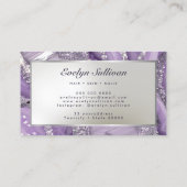 Karton für Lavendel und Silbermarmor-Glitzer Visitenkarte (Rückseite)
